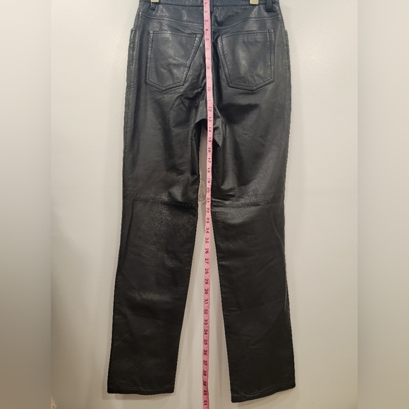 Jones New York high waist black 100% leather pants - Picture 8 of 10